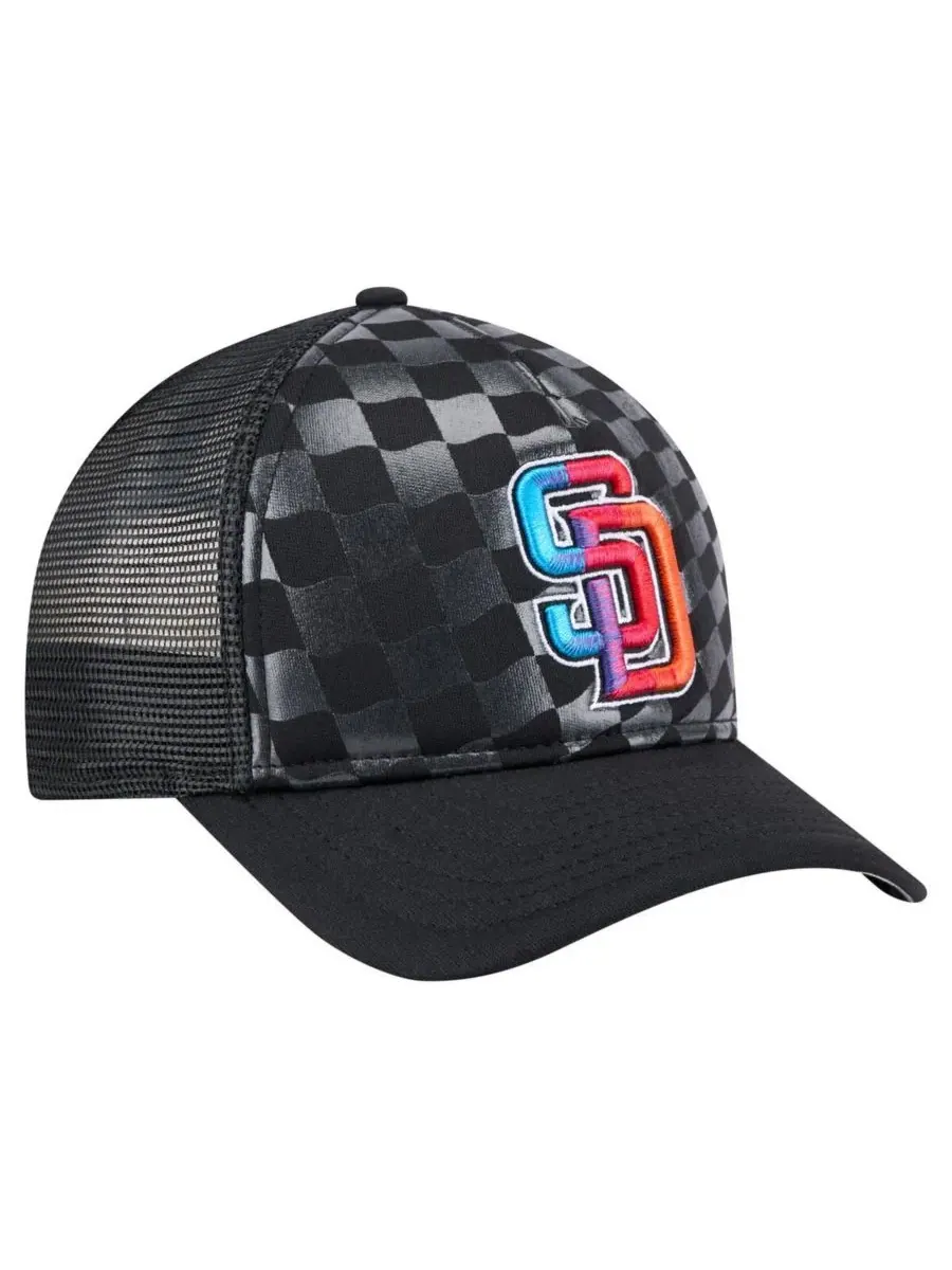 New Era Мужская черная кепка-тракер San Diego Padres Gradient 9FORTY A-Frame M-Crown с регулируемой — изображение 3 из 4