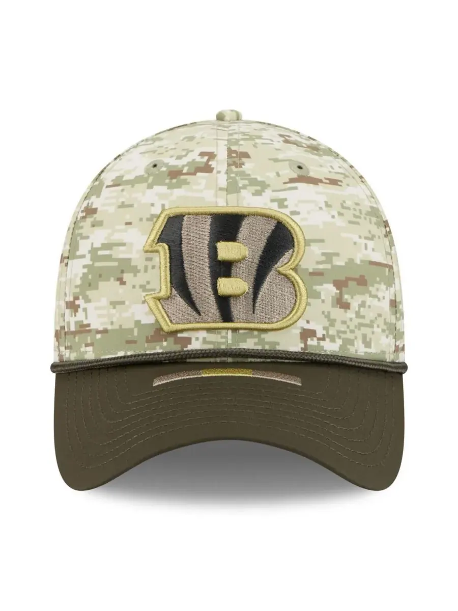 New Era Мужская кепка Cincinnati Bengals 2025 Salute to Service 39THIRTY Flex Hat в — изображение 4 из 4, темный зеленый