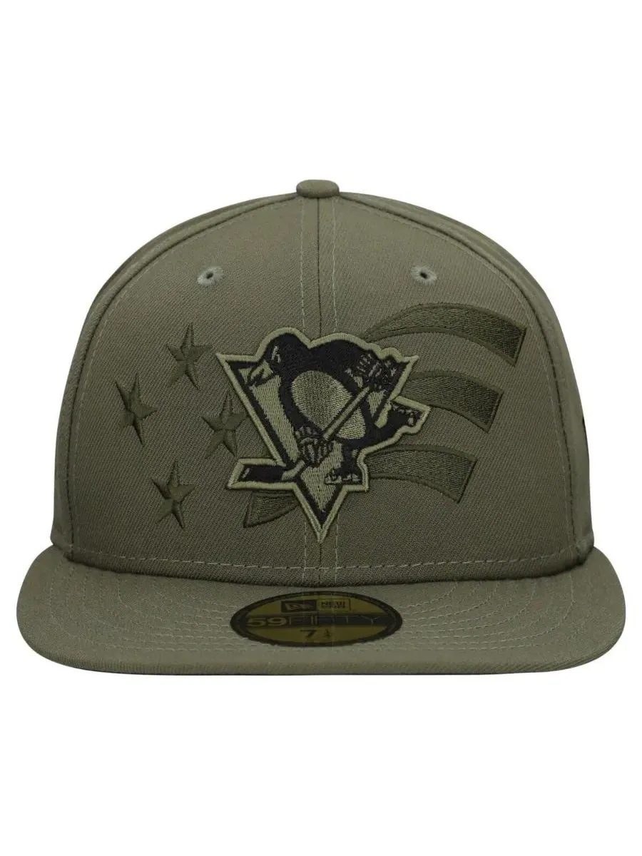 Кепка-бейсболка с плоским козырьком Military Appreciation Flag 59FIFTY New Era — изображение 2 из 4, оливковый