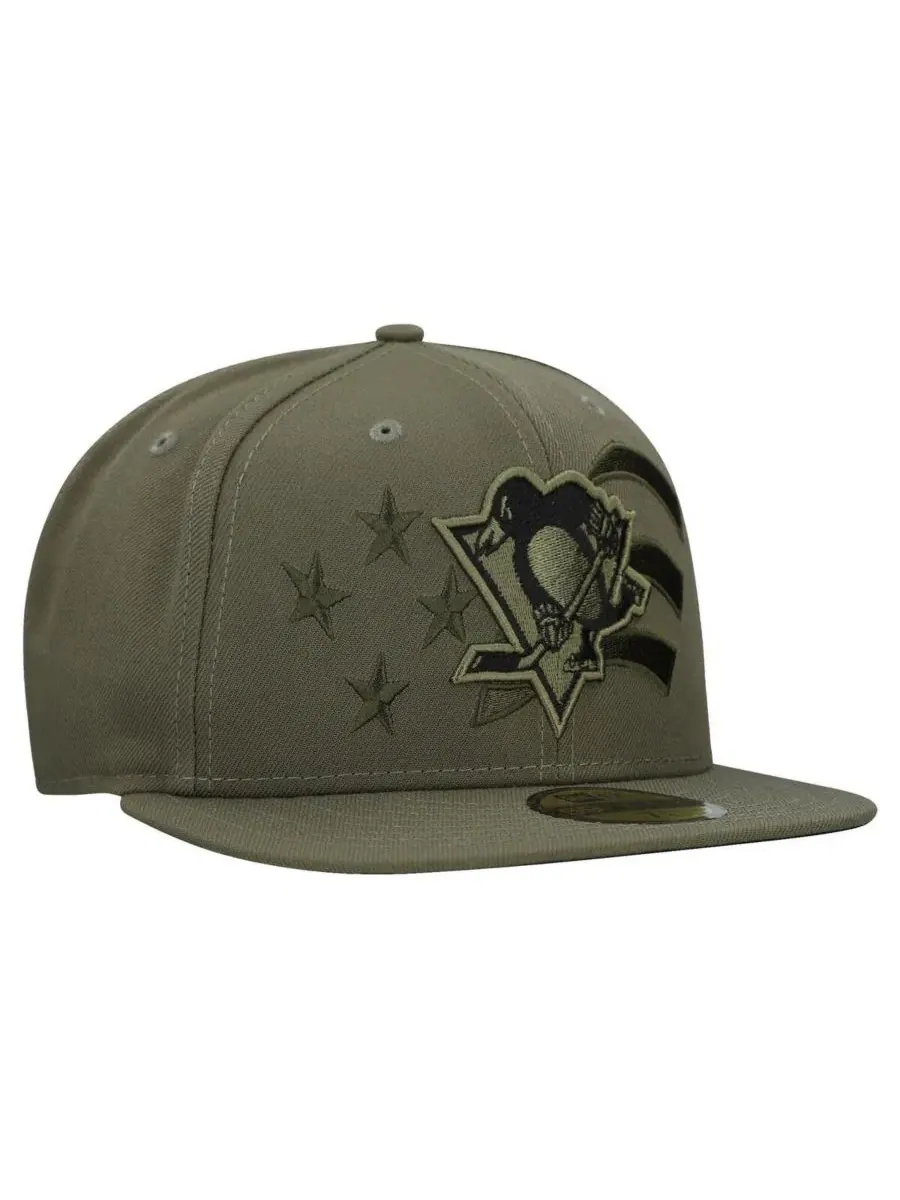 Кепка-бейсболка с плоским козырьком Military Appreciation Flag 59FIFTY New Era — изображение 3 из 4, оливковый