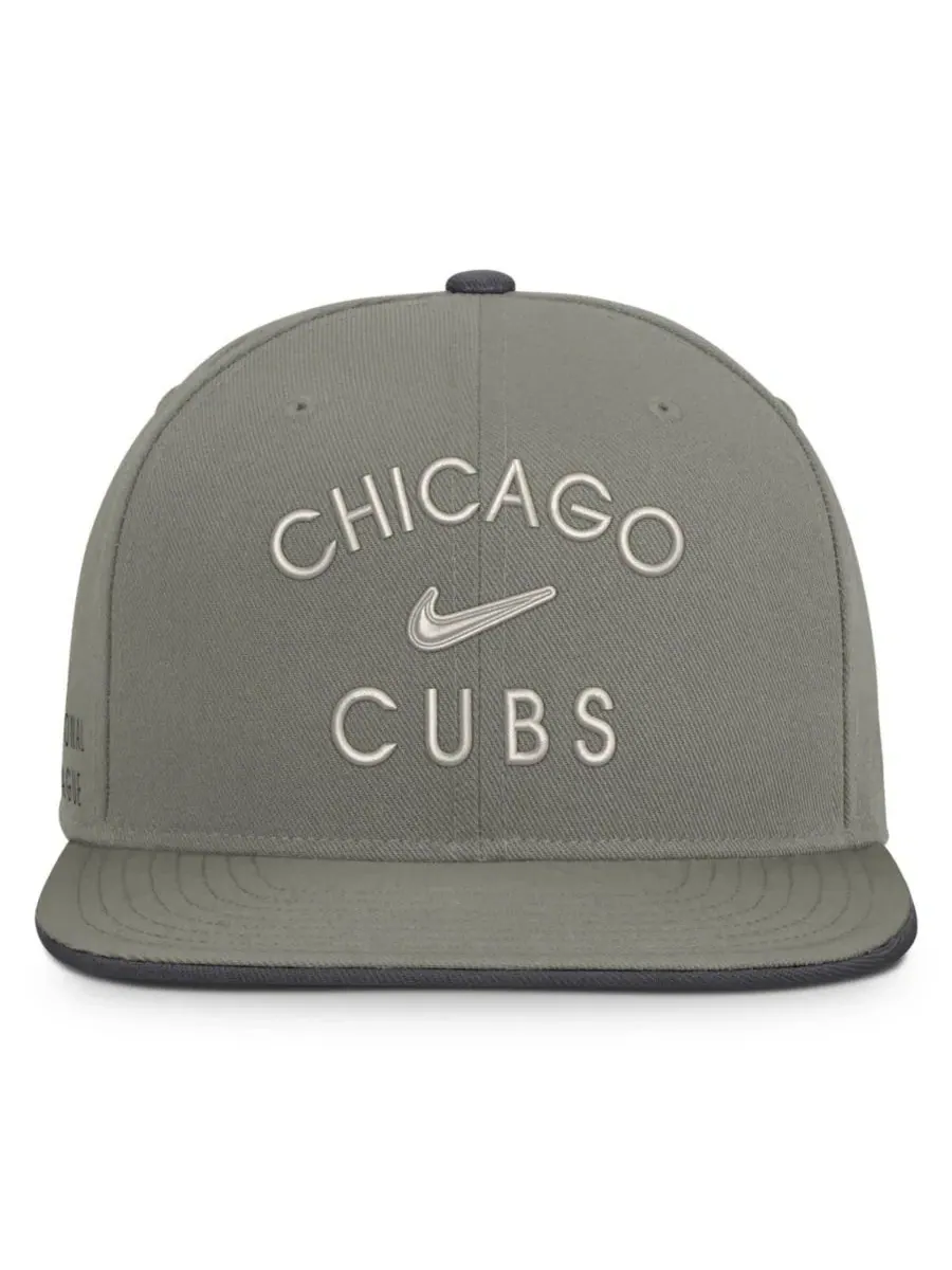 Кепка-снэпбек с вышивкой Chicago Cubs, модель Pro Dri-FIT Nike — изображение 2 из 5, серый