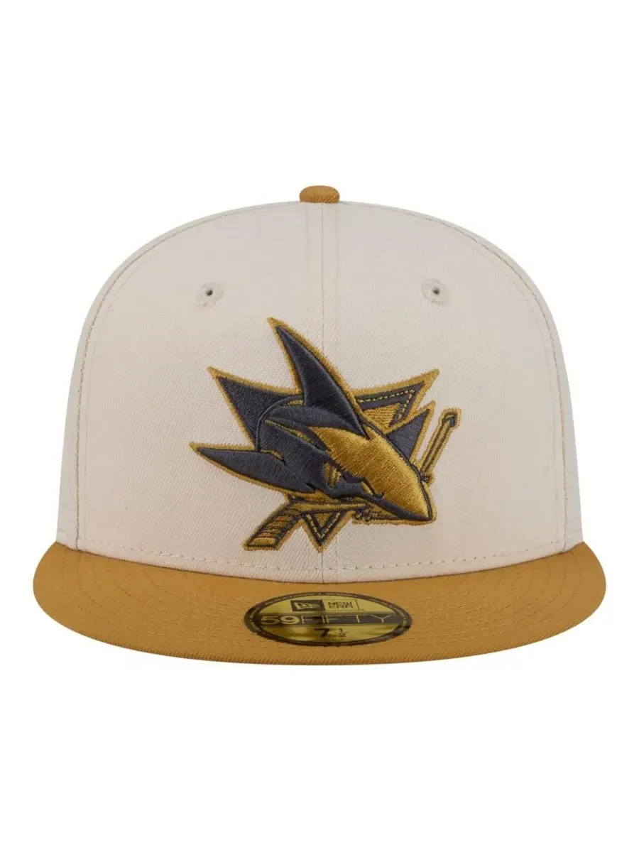 Мужская двухцветная кепка San Jose Sharks Colorpack 59FIFTY кремового/бежевого цвета New Era — изображение 2 из 5