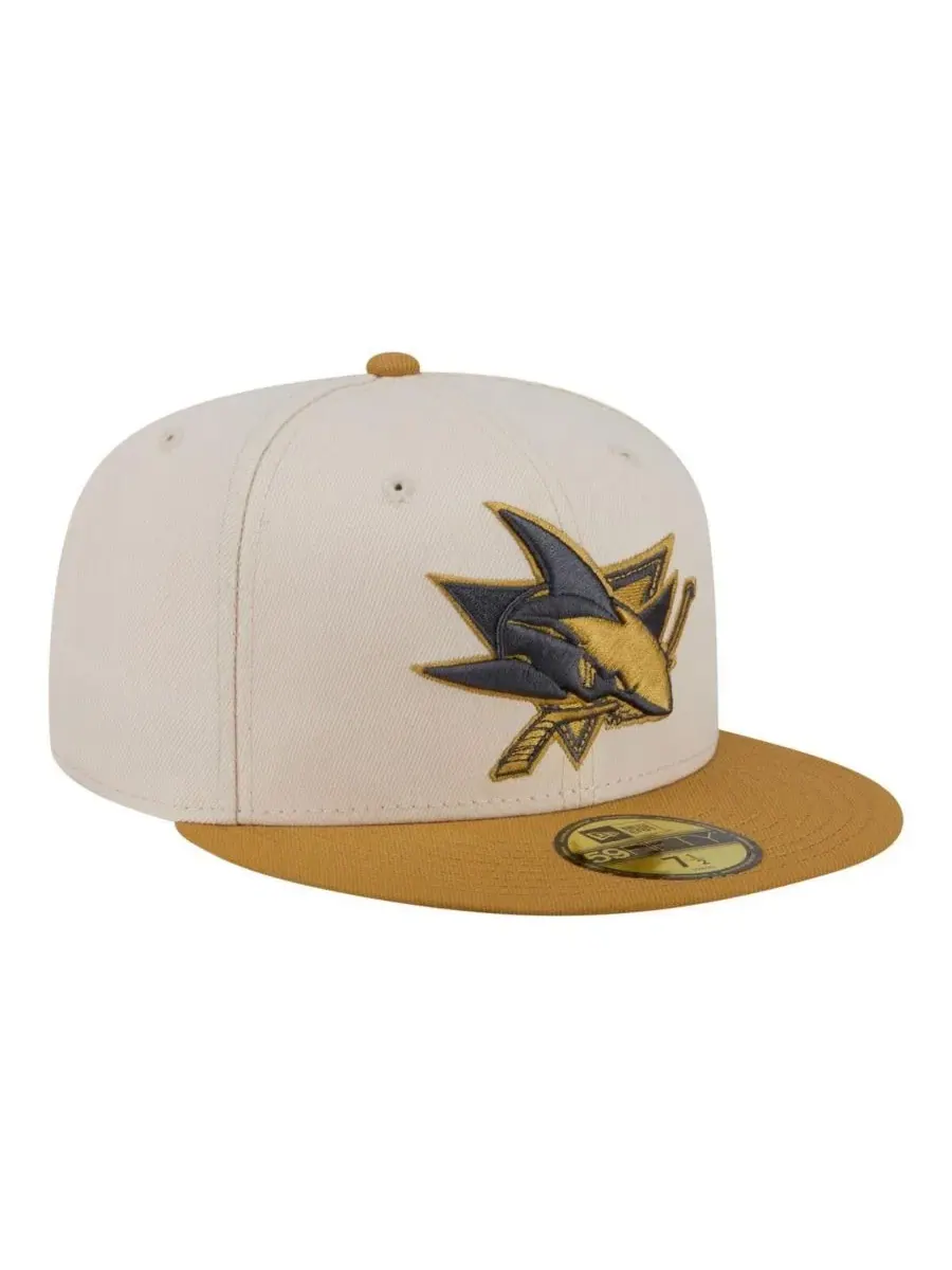 Мужская двухцветная кепка San Jose Sharks Colorpack 59FIFTY кремового/бежевого цвета New Era — изображение 3 из 5