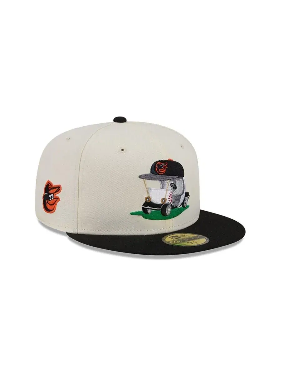 Мужская кепка Baltimore Orioles Bullpen Cart 59FIFTY кремово-черного цвета New Era