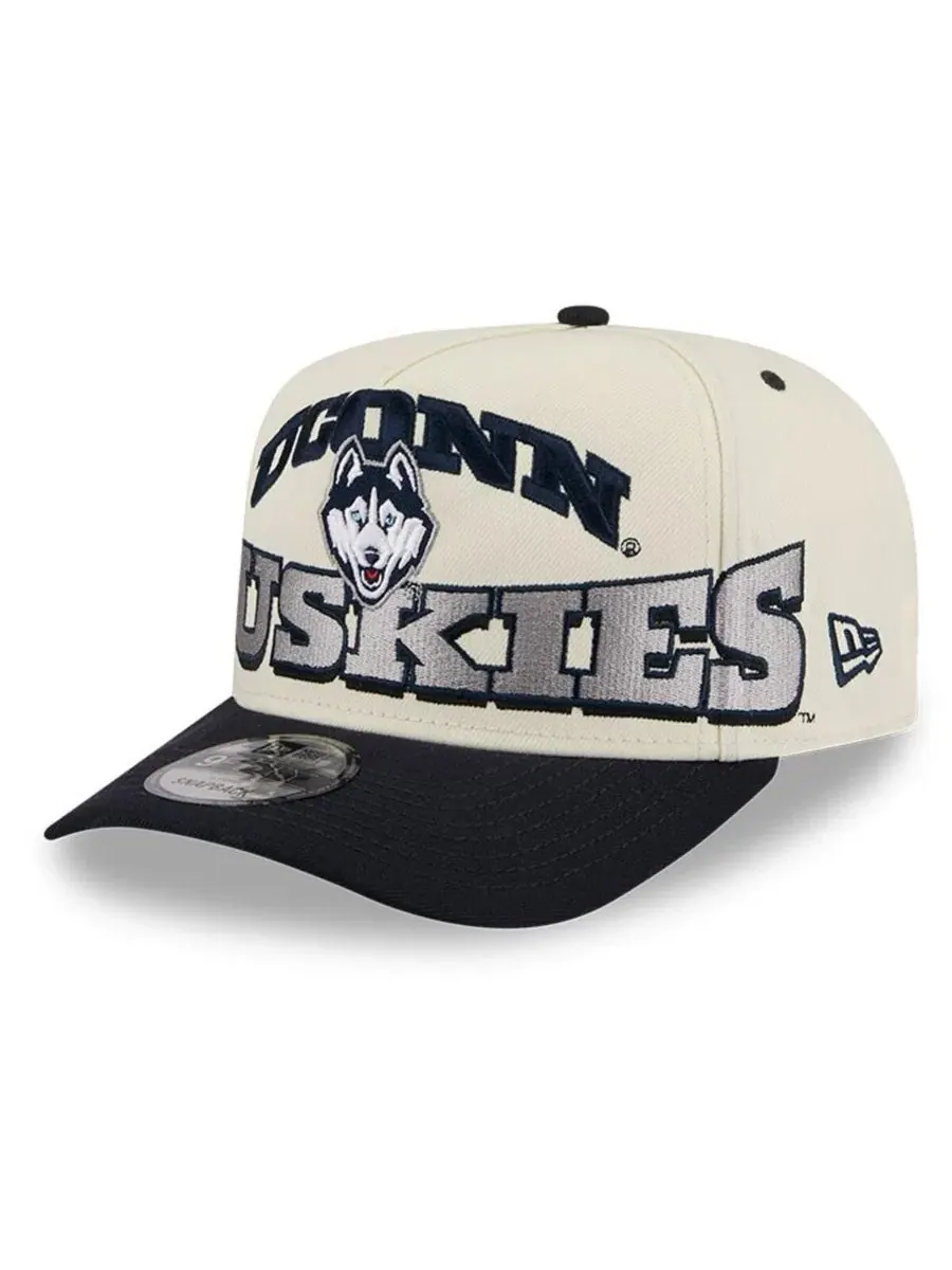 Бейсболка с высокой тульей и принтом UConn Huskies New Era