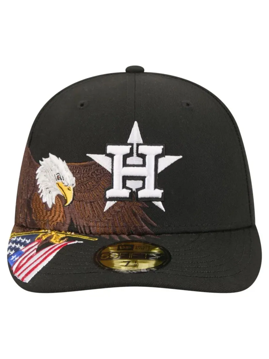 Кепка New Era 59FIFTY с вышитым логотипом Houston Astros и орлом — изображение 2 из 5, черный