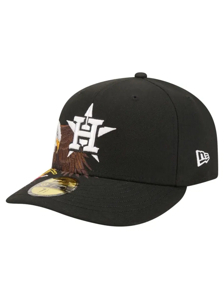 Кепка New Era 59FIFTY с вышитым логотипом Houston Astros и орлом — изображение 3 из 5, черный