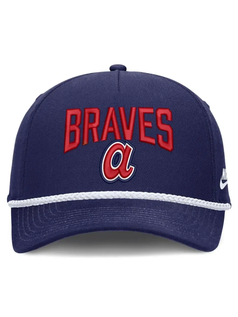 Кепка с вышивкой Atlanta Braves Cooperstown Rise Nike — изображение 2 из 4, королевский