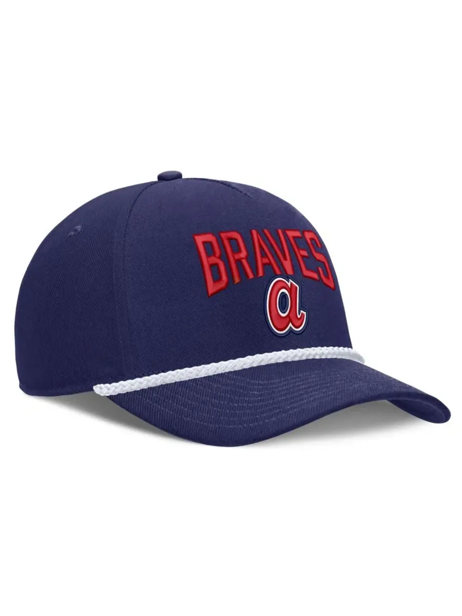 Кепка с вышивкой Atlanta Braves Cooperstown Rise Nike — изображение 3 из 4, королевский