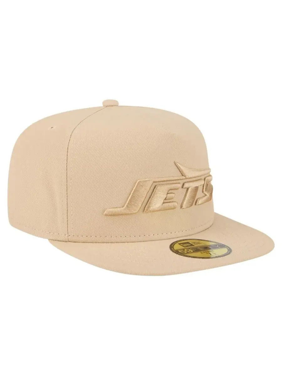 New Era Мужская бежевая бейсболка New York Jets Color Pack A-Frame 59FIFTY Fitted Hat — изображение 2 из 4, бежевый
