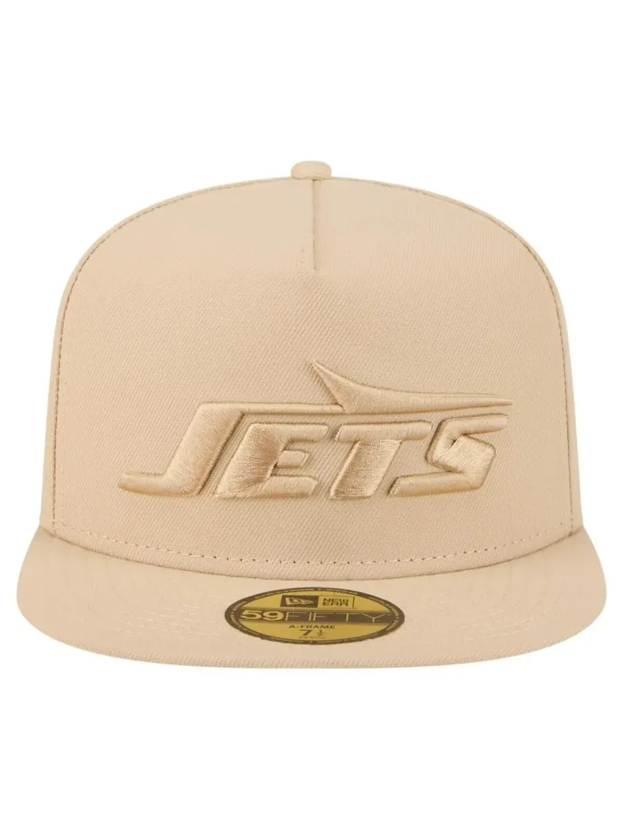 New Era Мужская бежевая бейсболка New York Jets Color Pack A-Frame 59FIFTY Fitted Hat — изображение 4 из 4, бежевый