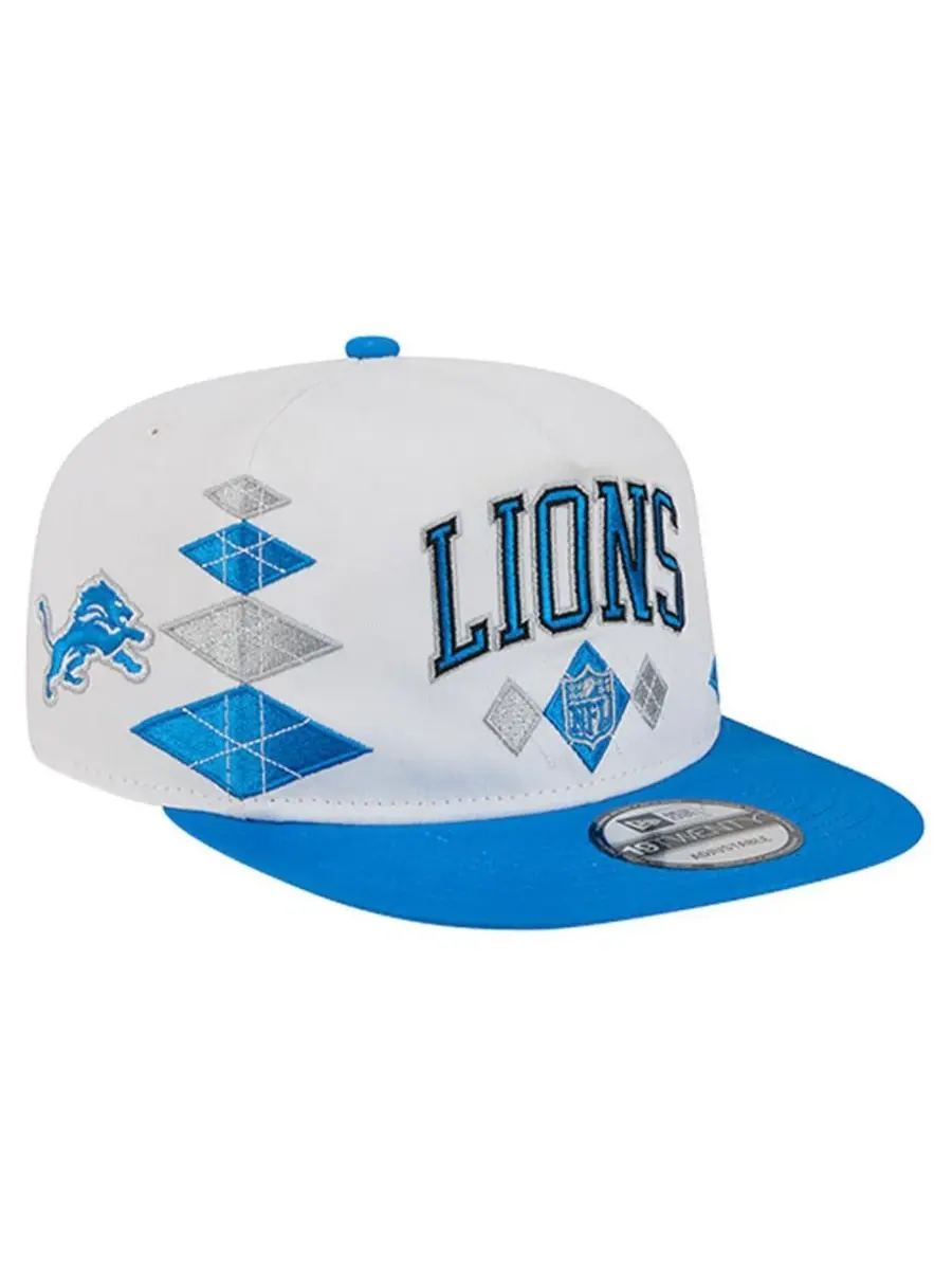 New Era Мужская белая регулируемая кепка Detroit Lions Argyle 19TWENTY