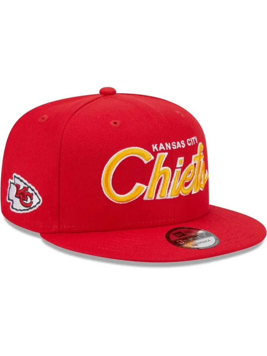 New Era Мужская красная кепка-снепбек Kansas City Chiefs Main Script 9FIFTY