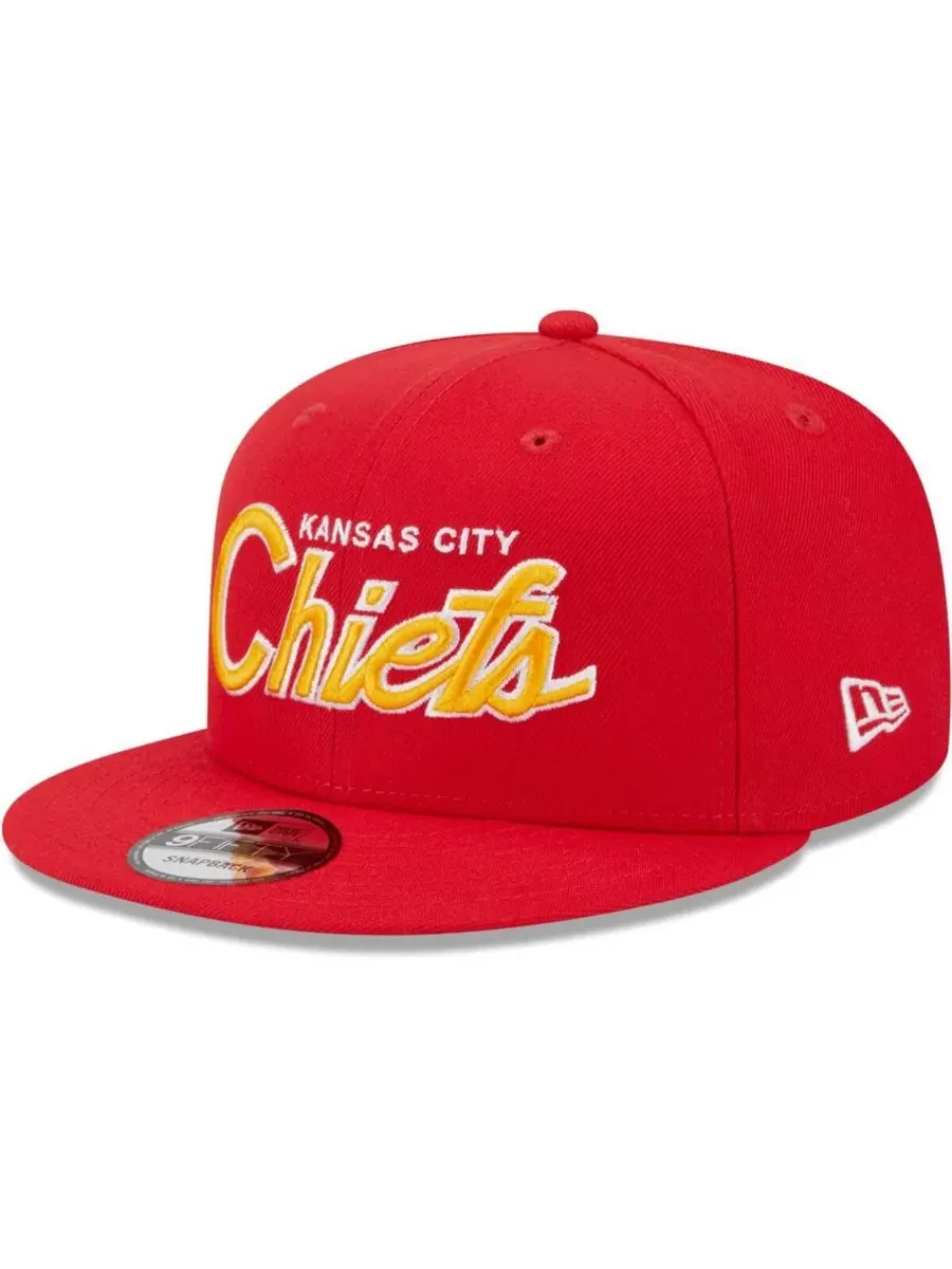 New Era Мужская красная кепка-снепбек Kansas City Chiefs Main Script 9FIFTY — изображение 2 из 4, красный