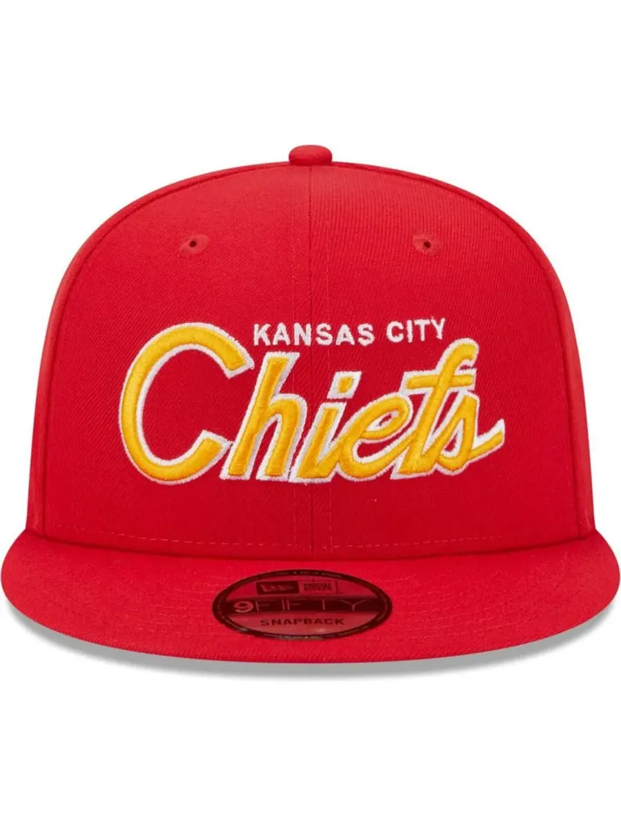 New Era Мужская красная кепка-снепбек Kansas City Chiefs Main Script 9FIFTY — изображение 4 из 4, красный