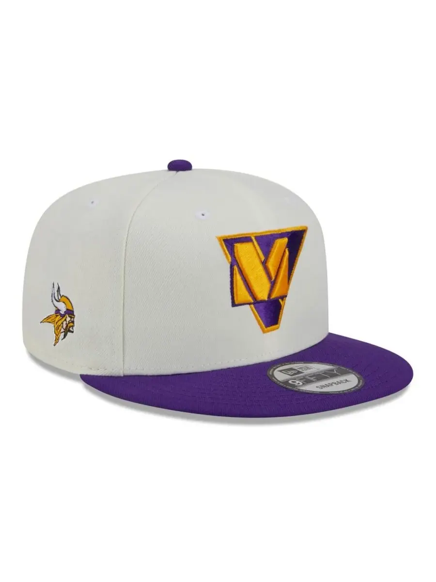 New Era Мужская кремово-фиолетовая кепка-снепбэк Minnesota Vikings City Originals 9FIFTY
