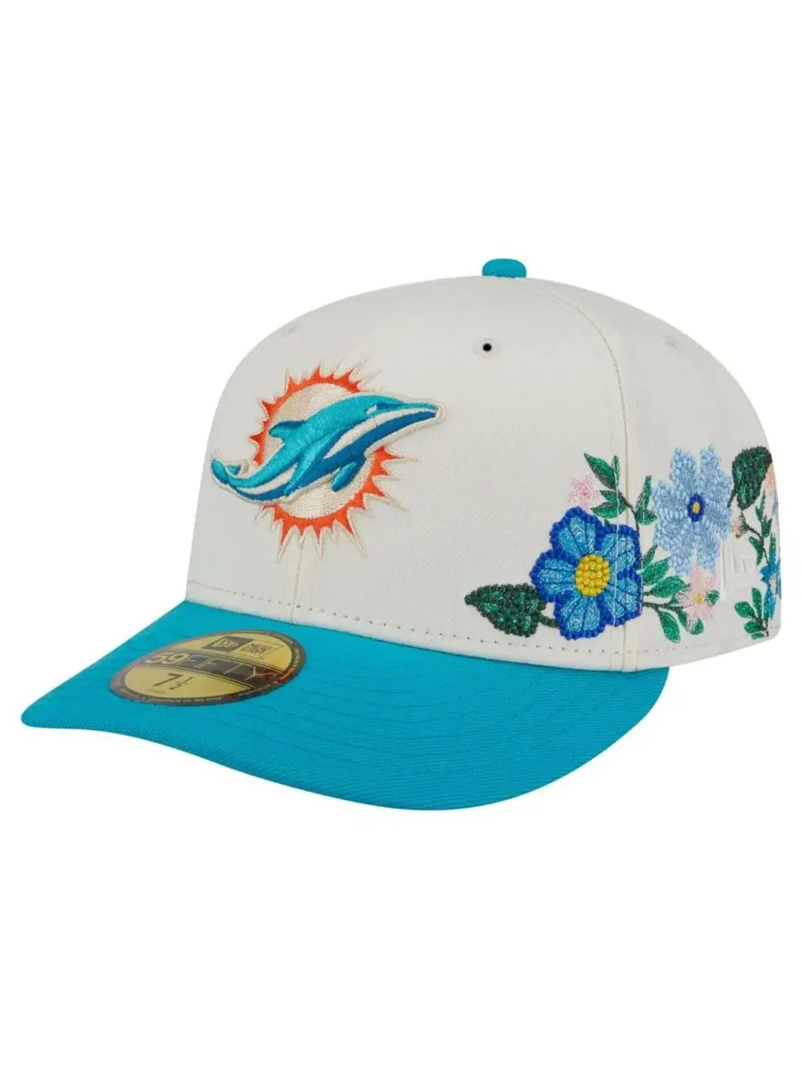 New Era Мужская кепка 59FIFTY кремового/бирюзового цвета с цветочным принтом, посвященная команде