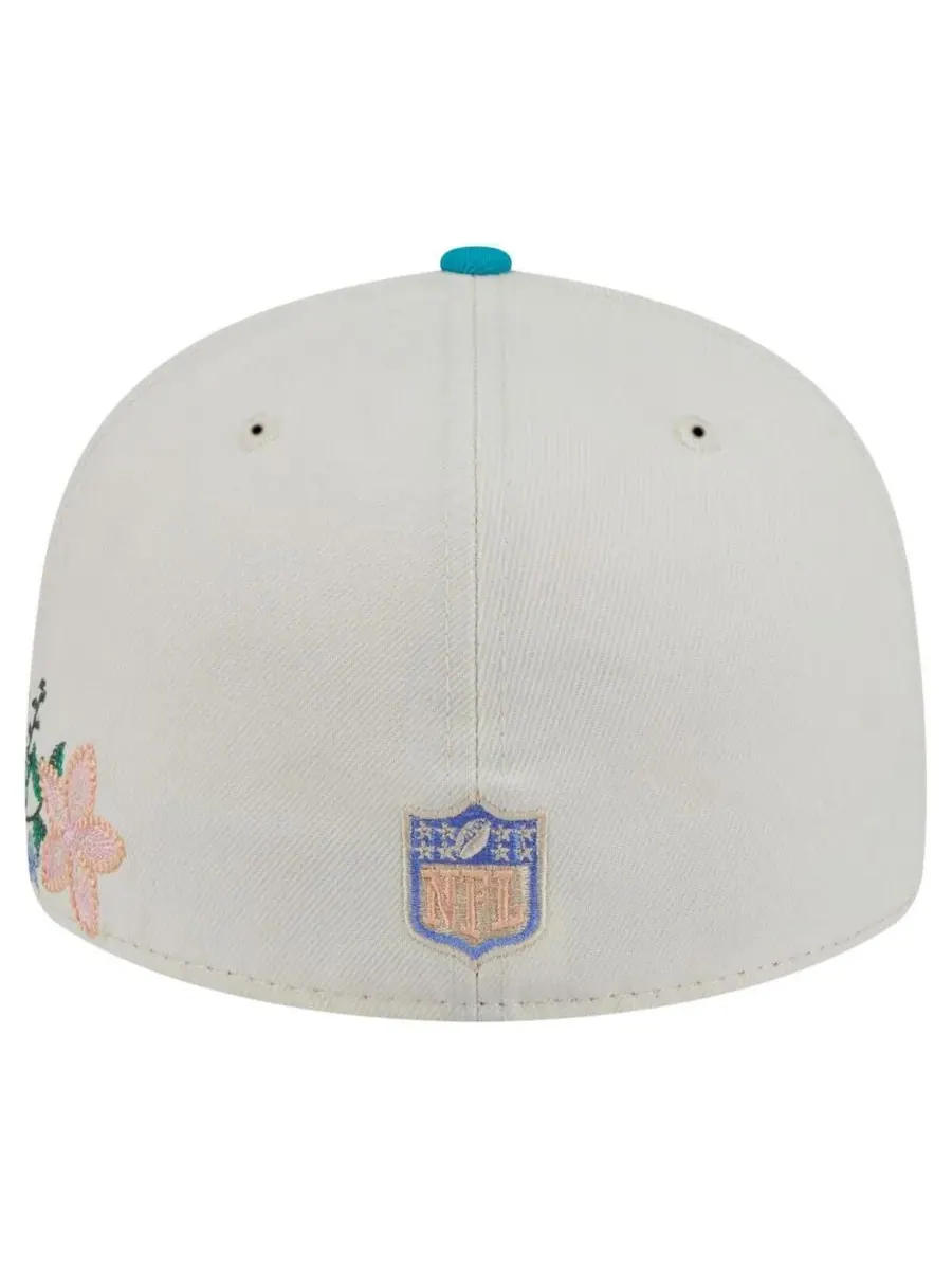New Era Мужская кепка 59FIFTY кремового/бирюзового цвета с цветочным принтом, посвященная команде — изображение 4 из 4