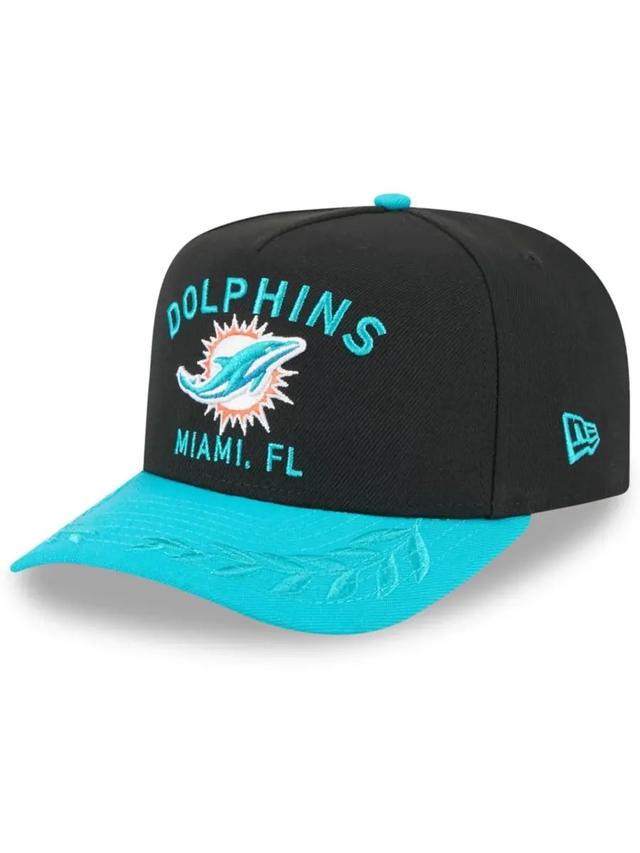 New Era Мужская кепка-бейсболка A-Frame 9FIFTY черного/бирюзового цвета с символикой команды Miami
