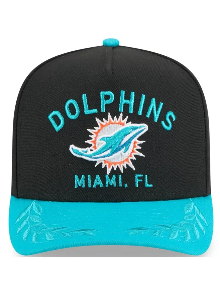New Era Мужская кепка-бейсболка A-Frame 9FIFTY черного/бирюзового цвета с символикой команды Miami — изображение 5 из 5