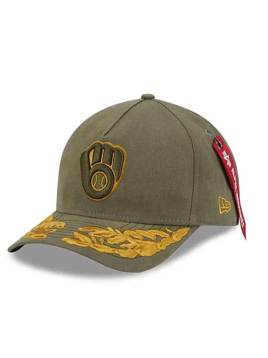 New Era Мужская бейсболка Milwaukee Brewers A-Frame 9FORTY с регулируемым размером
