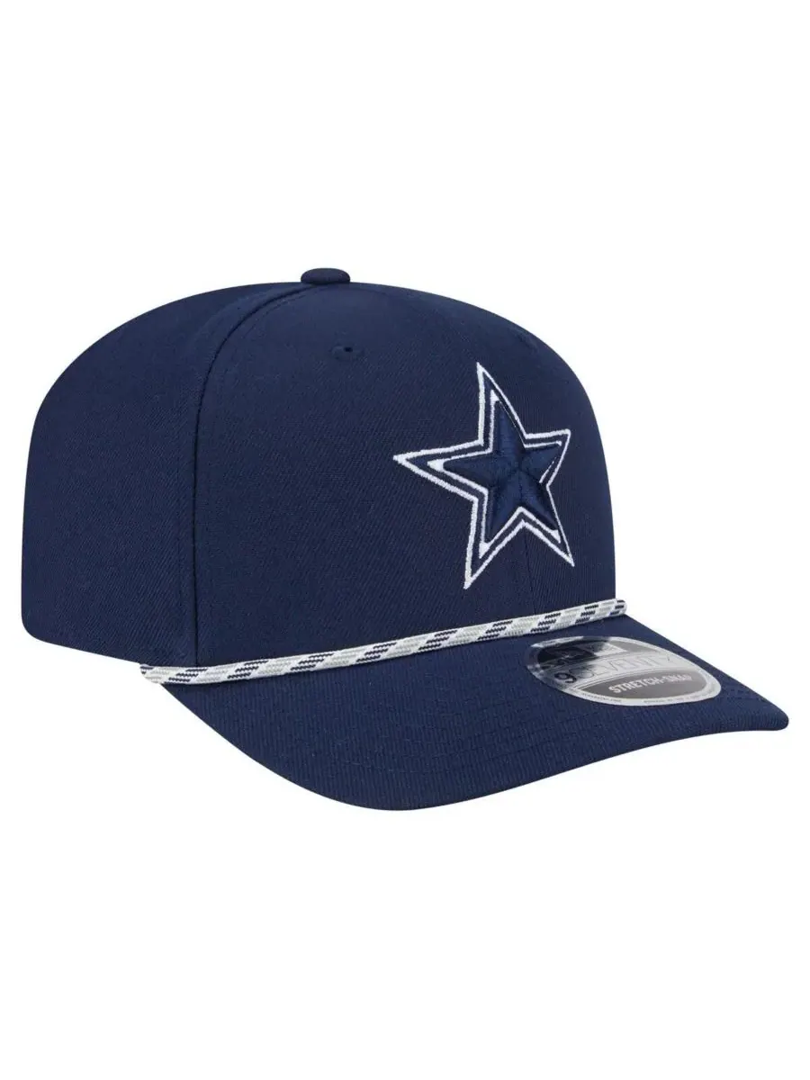 New Era Мужская темно-синяя кепка Dallas Cowboys Gameday Multi Rope 9SEVENTY с эластичными — изображение 4 из 5, темно-синий