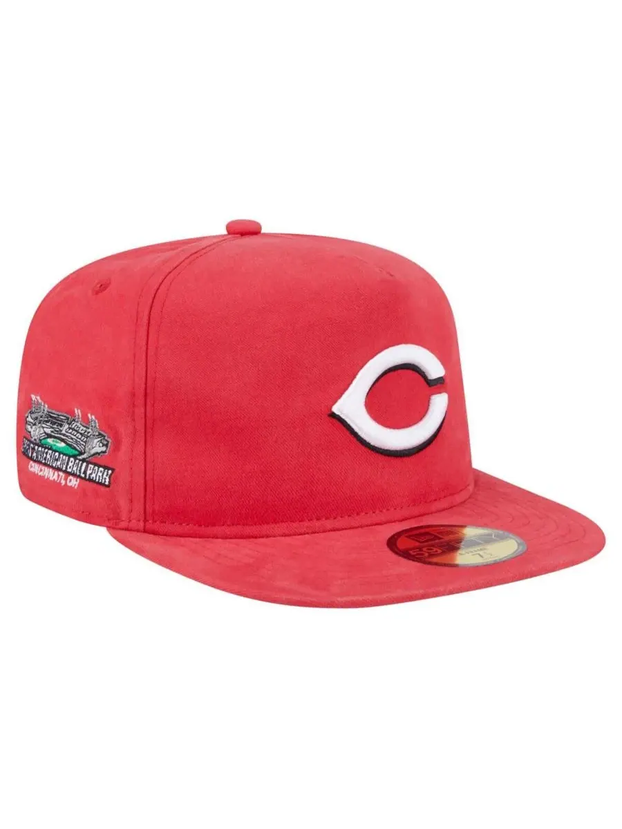 New Era Мужская красная бейсболка Cincinnati Reds Championship Side Flag A-Frame 59FIFTY Fitted Hat