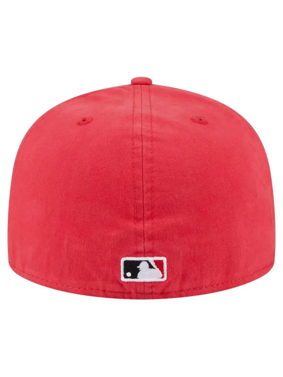 New Era Мужская красная бейсболка Cincinnati Reds Championship Side Flag A-Frame 59FIFTY Fitted Hat — изображение 2 из 4