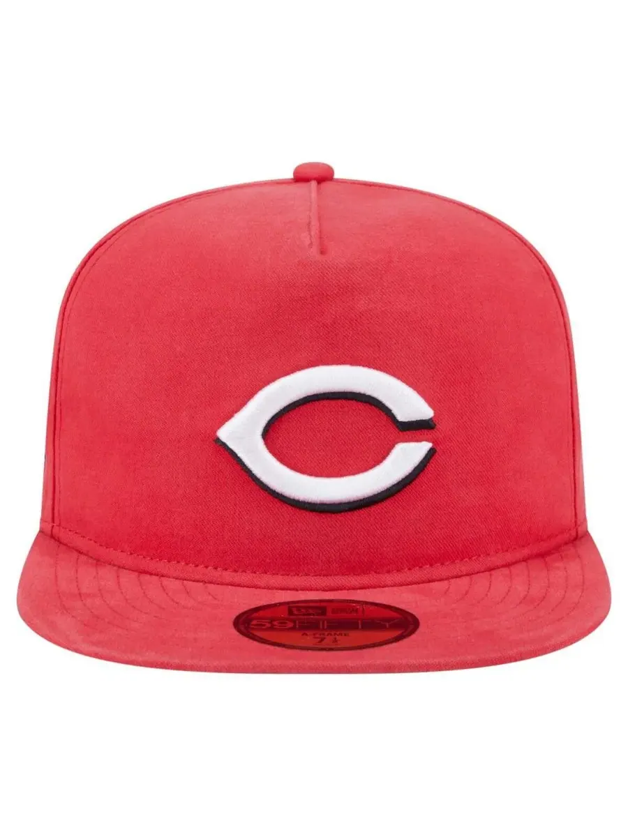 New Era Мужская красная бейсболка Cincinnati Reds Championship Side Flag A-Frame 59FIFTY Fitted Hat — изображение 4 из 4