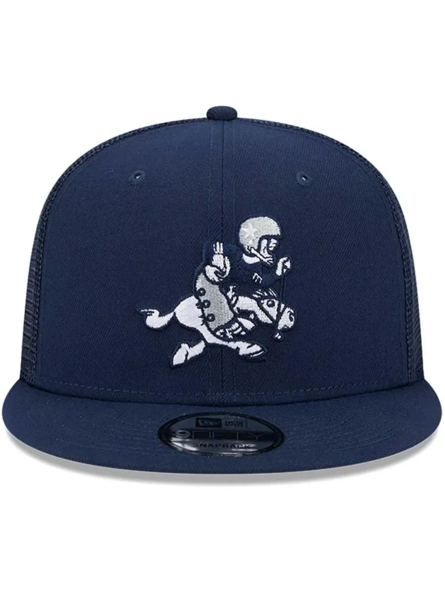 New Era Мужская темно-синяя ретро-кепка Dallas Cowboys Joe Main Trucker 9FIFTY Snapback — изображение 2 из 4, темно-синий