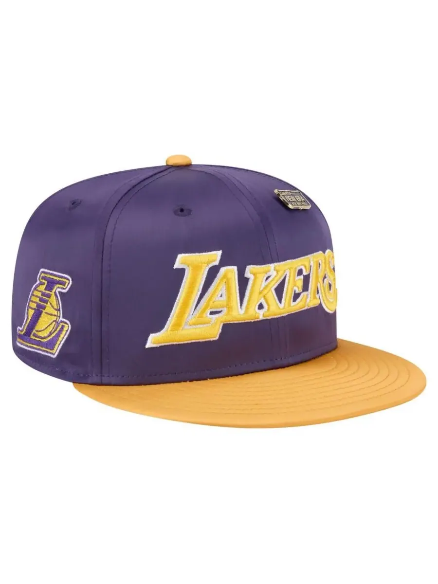 New Era Мужская фиолетово-золотая атласная винтажная кепка 59FIFTY с двухцветной отделкой