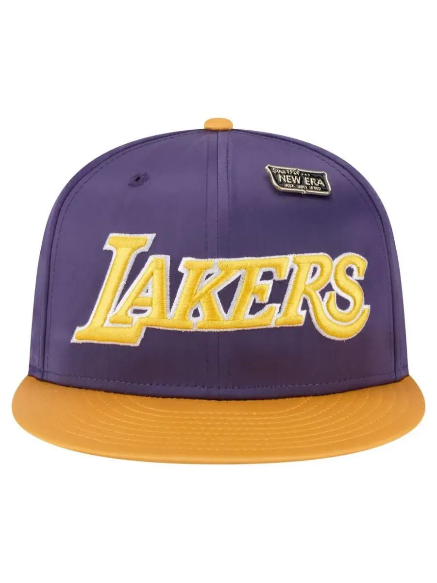 New Era Мужская фиолетово-золотая атласная винтажная кепка 59FIFTY с двухцветной отделкой — изображение 2 из 4
