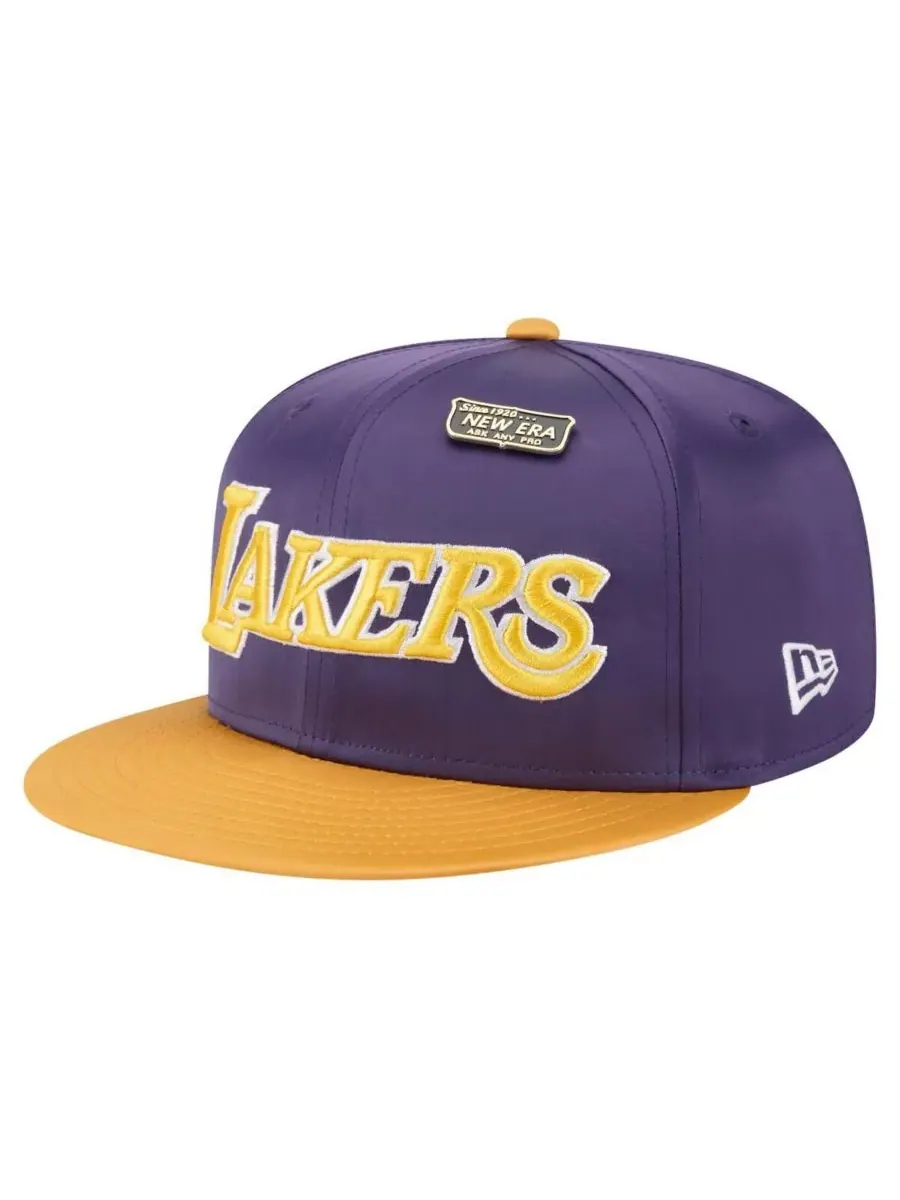 New Era Мужская фиолетово-золотая атласная винтажная кепка 59FIFTY с двухцветной отделкой — изображение 3 из 4