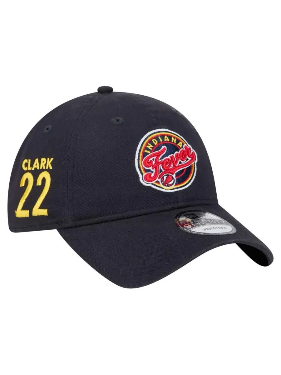 New Era Мужская кепка Caitlin Clark Navy Indiana Fever с боковой нашивкой и номером 9TWENTY
