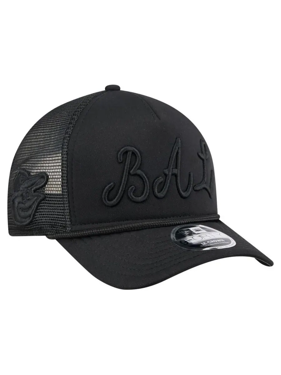 New Era Мужская черная регулируемая бейсболка Baltimore Orioles City Initial 9FORTY A-Frame M-Crown — изображение 3 из 4