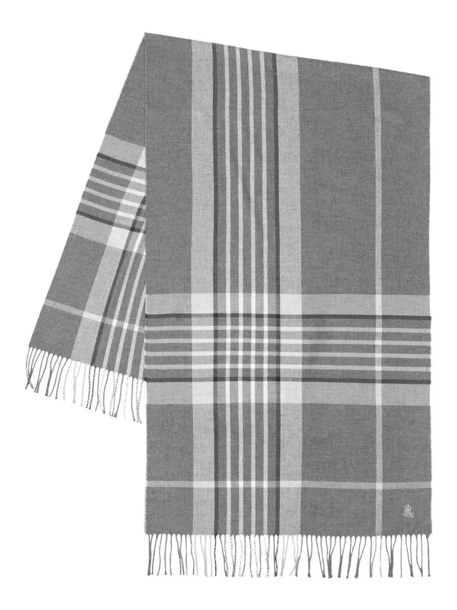 Шарф с принтом Exploded Plaid Lauren Ralph Lauren — изображение 2 из 4, серый