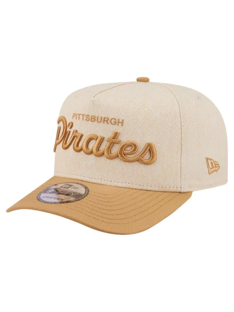 Кепка-снапбек с высокой тульей Pittsburgh Pirates Herringbone 9FIFTY A-Frame New Era — изображение 4 из 5, бежевый