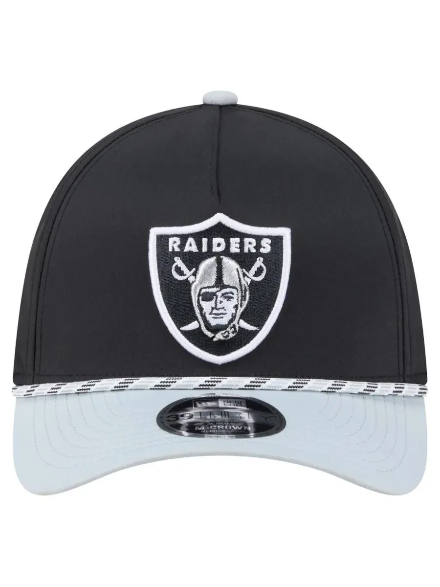 Кепка New Era Las Vegas Raiders Rope M-Crown A-Frame 39THIRTY Flex Hat — изображение 4 из 4, черный серебристый
