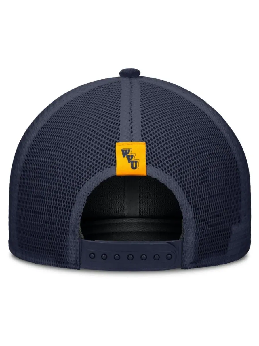 Кепка-тракер с вышивкой West Virginia Mountaineers Nike — изображение 4 из 4, бежевый темно-синий