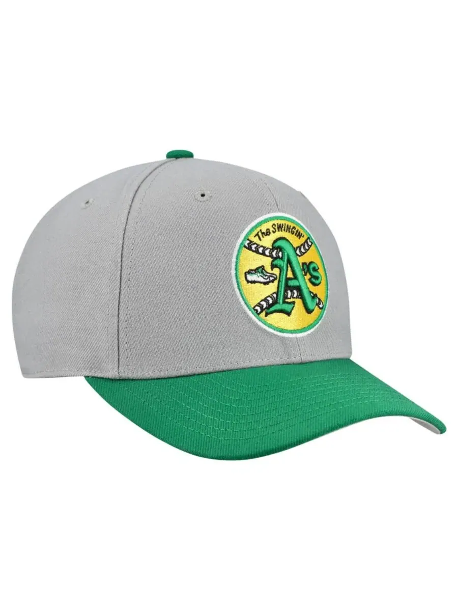 Кепка с вышитым логотипом Oakland Athletics Mitchell & Ness — изображение 3 из 4, серый
