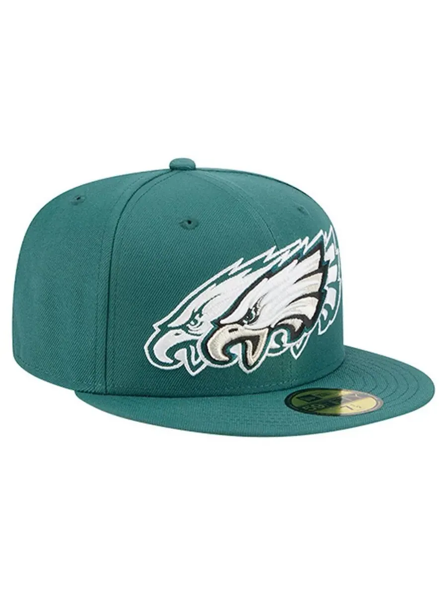 New Era Мужская кепка Philadelphia Eagles Tri-Hit 59FIFTY цвета «полуночно-зеленый»