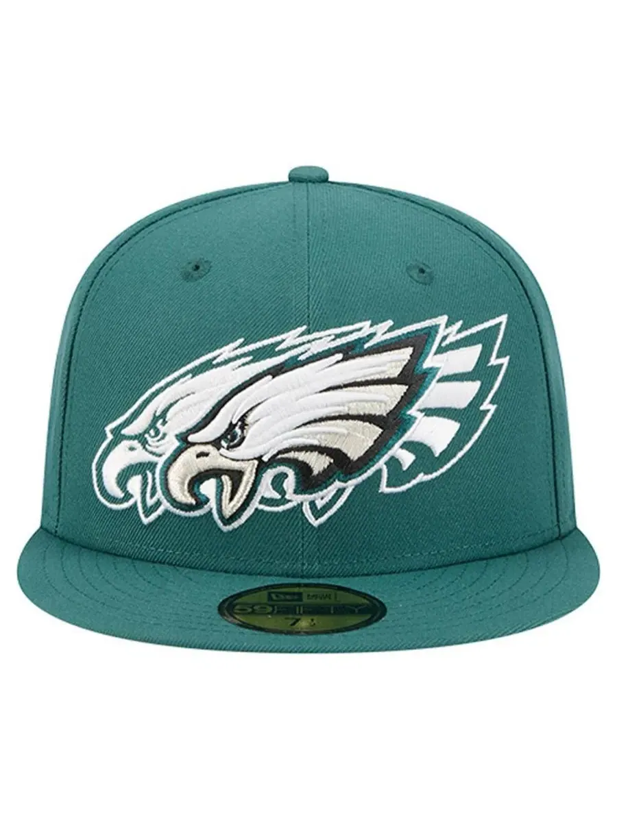 New Era Мужская кепка Philadelphia Eagles Tri-Hit 59FIFTY цвета «полуночно-зеленый» — изображение 3 из 3