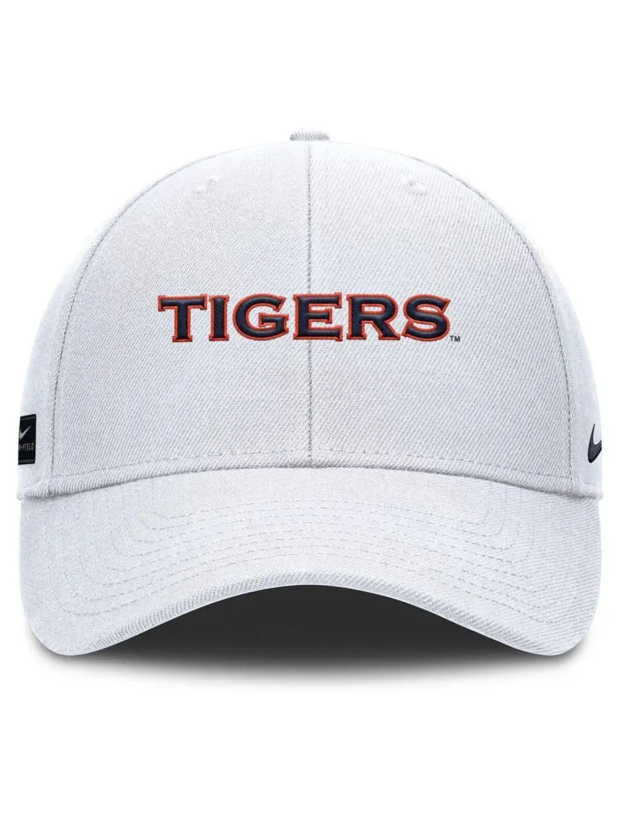 Nike Мужская белая бейсболка Auburn Tigers 2025 с регулируемым размером для игрового дня на поле — изображение 2 из 4, белый