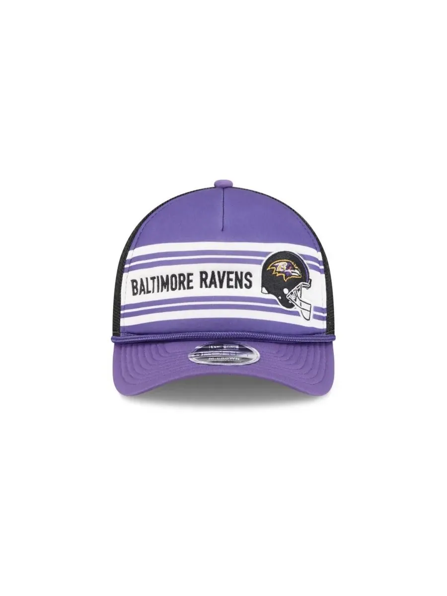 New Era Мужская фиолетовая регулируемая бейсболка Baltimore Ravens Linear A-Frame 9FORTY — изображение 5 из 5, фиолетовый