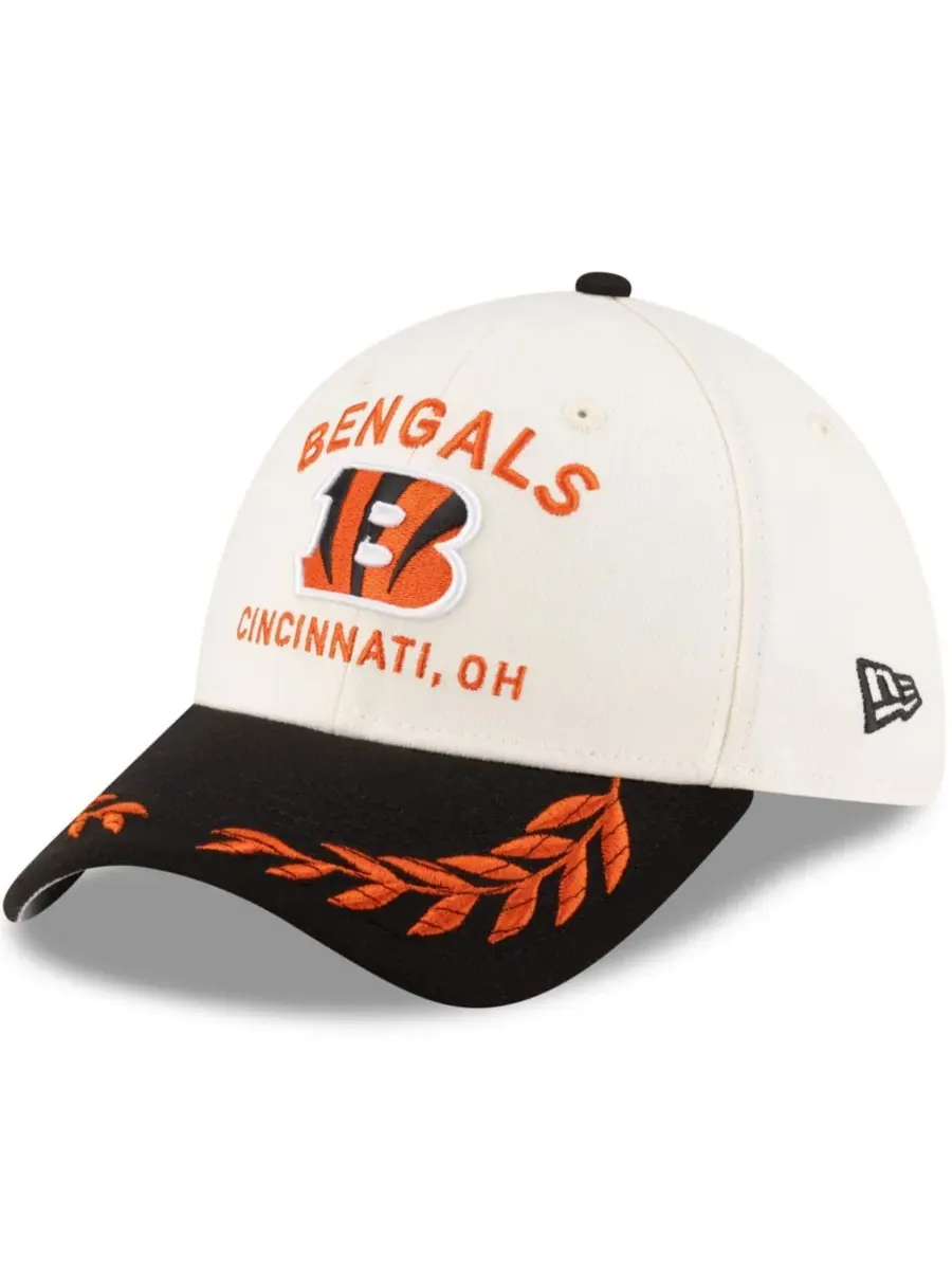 New Era Мужская кепка Cincinnati Bengals 39THIRTY Flex кремового/черного цвета с символикой драфта