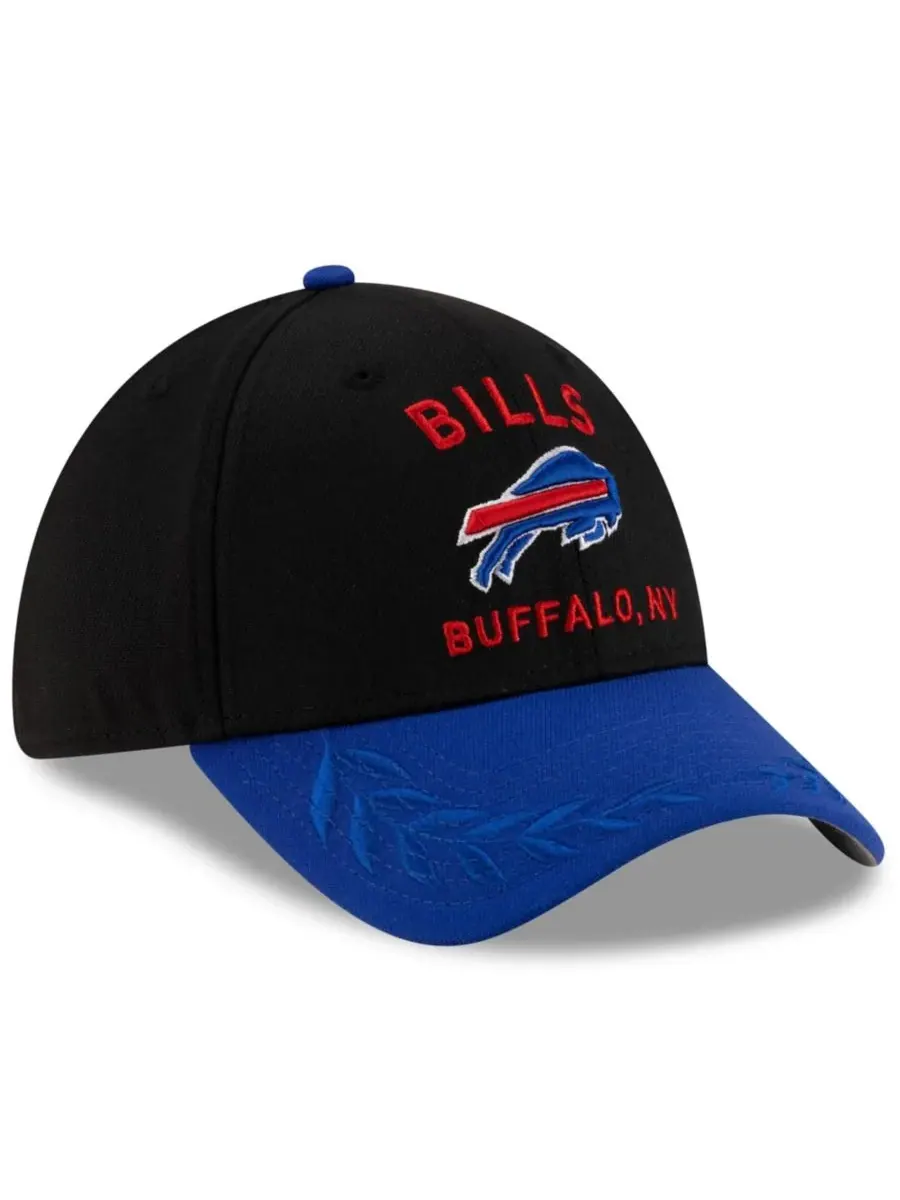 New Era Мужская кепка Black/Royal Buffalo Bills 2025 NFL Draft 39THIRTY Flex Hat — изображение 5 из 5, черный