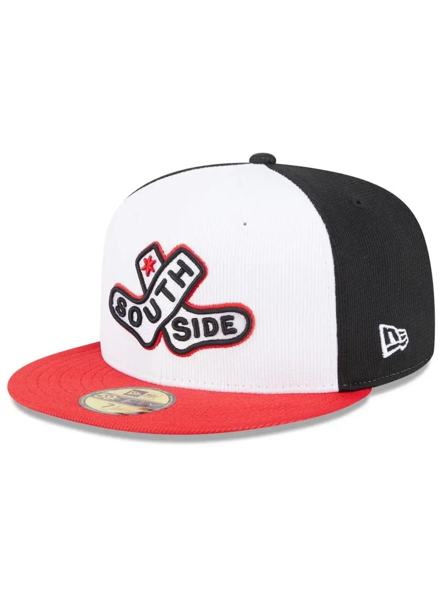 New Era Мужская бело-красная бейсболка Chicago White Sox 2025 City Connect Batting Practice 59FIFTY