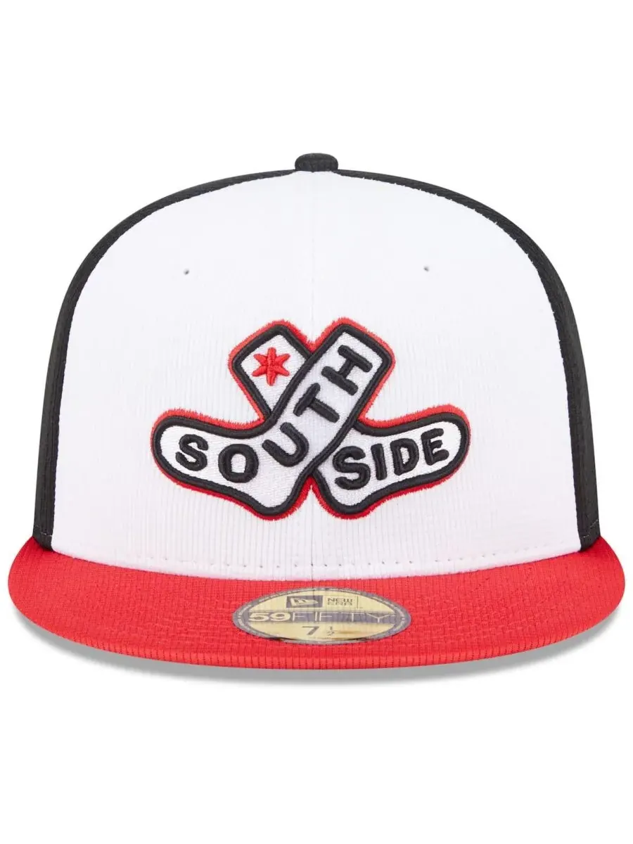 New Era Мужская бело-красная бейсболка Chicago White Sox 2025 City Connect Batting Practice 59FIFTY — изображение 2 из 4