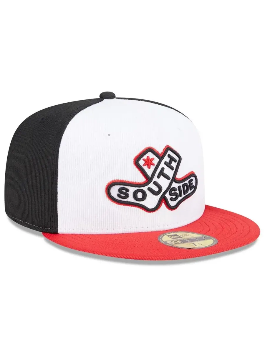 New Era Мужская бело-красная бейсболка Chicago White Sox 2025 City Connect Batting Practice 59FIFTY — изображение 3 из 4