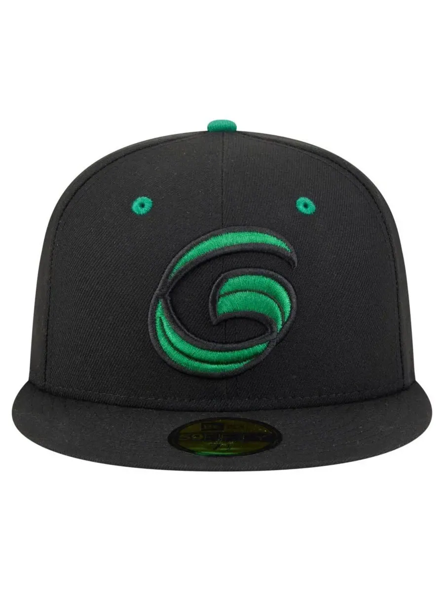 New Era Мужская черная бейсболка Greensboro Grasshoppers из коллекции Authentic Collection 59FIFTY — изображение 2 из 4